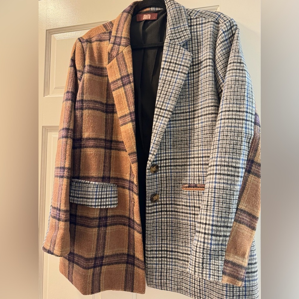 “Shift” Oversized Wool Blazer Jacket Two-Toned Co… - image 8